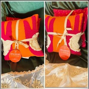 Opalhouse Vibrant Orange and Pink Holiday Pillows